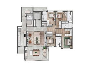 Planta de 189 m2 do Atmos Moema