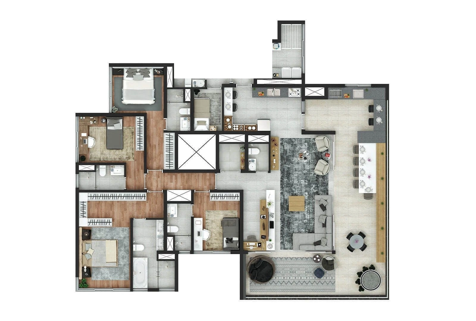 Planta de 230 m2 do Edge Pinheiros