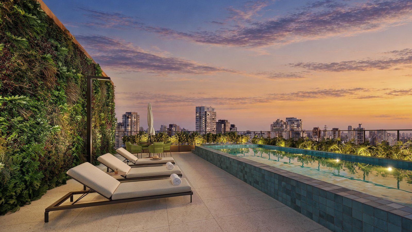Piscina no rooftop do Nex One Galeria Jardins